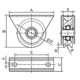 Kép 2/3 - Tolókapu görgő villaszerkezettel U-profil (80mm)