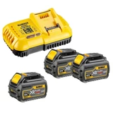 Kép 1/3 - DeWalt DCB118T3 XR Flexvolt akku szett, 18-54V (3db 6Ah akku, 1db töltő)