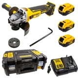 Kép 1/6 - DeWalt DCG405P3 XR akkus sarokcsiszoló, 18V, 1kW, 125mm (3db 5.0 Ah akkuval és töltővel)
