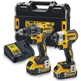 Kép 1/7 - DeWalt DCK268P2T XR akkus gépszett, 18V (2 gép, 2db 5.0Ah akkuval, töltővel)