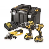 Kép 1/4 - DeWalt DCK383P2T XR akkus gépszett, 18V (3 gép, 2db 5.0Ah akkuval, töltővel)