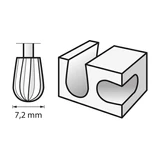 Kép 2/3 - Dremel 134 marófej, ovális, HSS, 7.2mm