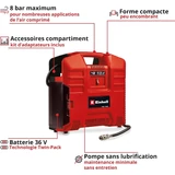Kép 5/8 - Einhell PXC TE-AC 36/8 Li OF Set-Solo akkus kompresszor, 36V, 8bar (akku és töltő nélkül)