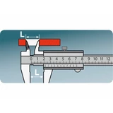 Kép 6/6 - Extol tolómérő INOX (mélységmérővel) 0.05x200mm