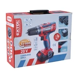 Kép 8/8 - Extol akkus fúró-csavarozó, 20V, 2db 1500mAh akkuval, 1db töltővel