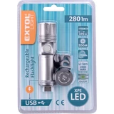 Kép 4/4 - Extol Light akkus XPE LED lámpa, USB, 3 funkciós, 280lm
