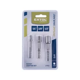 Kép 2/2 - Extol dugókulcs adapter készlet, 1/4&quot;-3/8&quot;-1/2&quot;, 3 részes