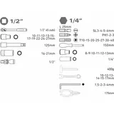 Kép 2/3 - Extol Szerszám és dugókulcs készlet, 1/4", 1/2", 55részes