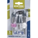 Kép 2/2 - Extol Craft csapos köszörűkő készlet fúrógéphez, 6mm, 5db
