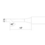 Kép 2/2 - Fahrenheit pákahegy 28003-hoz, 3mm, 45fok, 2db