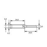 Kép 2/3 - Fahrenheit pákahegy 28013-hoz, 3mm, ferde, 2db