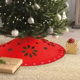 Kép 1/3 - Family Christmas karácsonyfa alá terítő, filc, 90cm, piros