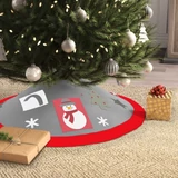 Kép 1/3 - Family Christmas karácsonyfa alá terítő, poliészter, 97cm, piros/szürke
