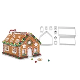 Kép 1/4 - Family Christmas sütikiszúró forma, 3D mézeskalács házikó, 10db-os