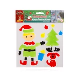 Kép 3/12 - Family Christmas karácsonyi zselés ablakdekor szett, 15x15cm