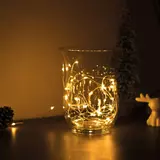 Kép 2/3 - Family Decor karácsonyi LED fényfüzér, 50 LED, melegfehér, 3xAA, 5m 