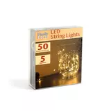 Kép 3/3 - Family Decor karácsonyi LED fényfüzér, 50 LED, melegfehér, 3xAA, 5m 