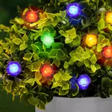 Kép 2/4 - Family Decor szolár LED fényfüzér, 20 LED, színes virágos, 2.3m