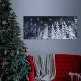 Kép 2/2 - Family Decor LED-es fali kép, fenyves, 30 hidegfehér LED, 2xAA, 70x30cm