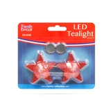 Kép 1/2 - Family Decor LED teamécses, csillag, piros, 2db