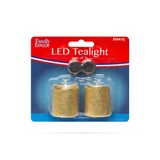 Kép 1/2 - Family Decor LED gyertya, arany, 2db