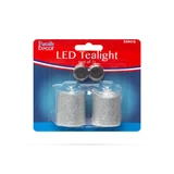 Kép 1/2 - Family Decor LED gyertya, ezüst, 2db