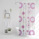 Kép 2/3 - Family zuhanyfüggöny, virág mintás, 180x180cm