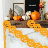 Kép 2/4 - Family Halloween papír girland, 3m, tök