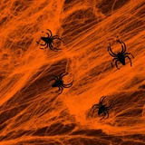 Kép 2/3 - Family Halloween pókháló és pók, narancs
