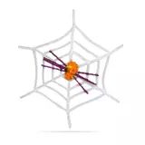 Kép 1/3 - Family Halloween dekoráció, pókháló pókkal