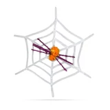 Kép 1/3 - Family Halloween dekoráció, pókháló pókkal