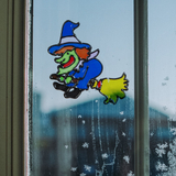 Kép 2/2 - Family Halloween színes ablakdekor, boszorkány