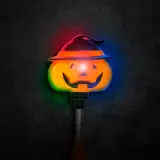 Kép 2/3 - Family Halloween rugós LED lámpa, elemes, tök