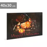 Kép 1/2 - Family Halloween LED-es fali kép, 10 melegfehér LED, 2xAA, 40x30cm
