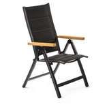 Kép 3/8 - Fieldmann 5017 állítható kerti szék, fekete, 44cm, 2db