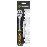 Kép 2/2 - Fieldmann FDN 1060 racsnis dugókulcs készlet, 1/2", 12db-os