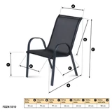 Kép 2/3 - Fieldmann FDZN 5010 fémvázas kerti szék, 55x77x92cm