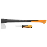 Kép 1/4 - Fiskars hasítófejsze X21 + Hardware általános kés, tokba épített élezővel