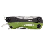 Kép 2/2 - Fiskars Gerber Dime multiszerszám, kulcstartóra rögzíthető, 11cm, zöld