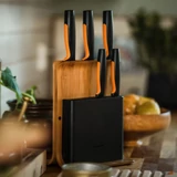 Kép 2/2 - Fiskars Functional Form késblokk, 5 késes, bambusz
