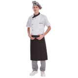Kép 2/5 - Coverguard apró kockás szakácsnadrág, pepita mintás, gumibetétes derekú, szürke, XS