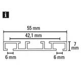 Kép 2/3 - Gardinia New Slim Line kétsoros alu függönysín 240cm fehér