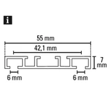 Kép 2/3 - Gardinia New Slim Line kétsoros alu függönysín 240cm fehér