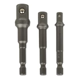 Kép 1/2 - Geko dugókulcs adapter készlet fúrókhoz, 1/4", 3/8" és 1/2", 3db