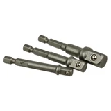 Kép 2/2 - Geko dugókulcs adapter készlet fúrókhoz, 1/4", 3/8" és 1/2", 3db