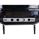 Kép 12/16 - Geko faszenes grill fedéllel és polcokkal, állítható grillrács