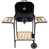 Kép 4/16 - Geko faszenes grill fedéllel és polcokkal, állítható grillrács