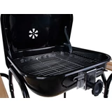 Kép 10/16 - Geko faszenes grill fedéllel és polcokkal, állítható grillrács