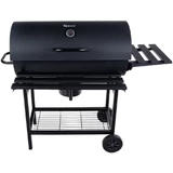 Kép 2/17 - Geko hordó típusú faszenes grill fedéllel, polcokkal, 71x35cm