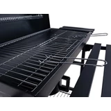 Kép 11/17 - Geko hordó típusú faszenes grill fedéllel, polcokkal, 71x35cm